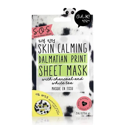 Oh K! Skin Calming Dalmatian Print Sheet Mask (Kojąca maska na tkaninie w dalmatyńczykowy wzór)