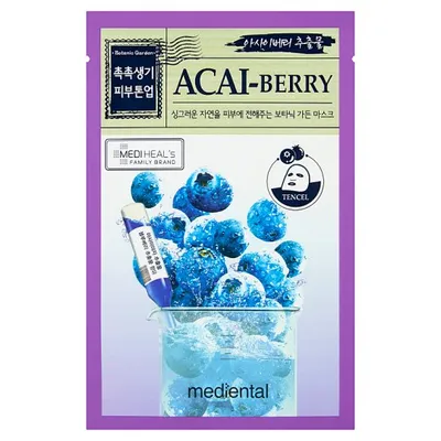 Mediheal Mediental, Botanic Garden, Acai Berry Sheet Mask (Maska  z jagodami acai)