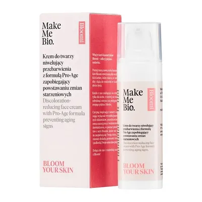 Make Me Bio Bloomi, Bloom Your Skin, Krem do twarzy niwelujący przebarwienia z formułą Pro-Age zapobiegający powstawaniu zmian starzeniowych