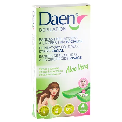 Daen Aloe Vera Depilatory Cold Wax Strips Facial (Plastry do depilacji twarzy)