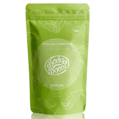 BodyBoom Matcha, Zielonooki Kompan, Peeling cukrowy antycellulitowo-stymulujący