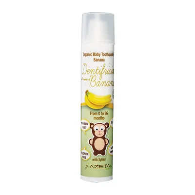 Azeta Bio Organic Baby Toothpaste Banana (Organiczna pasta do zębów bez fluoru dla dzieci 0-36M bananowa)