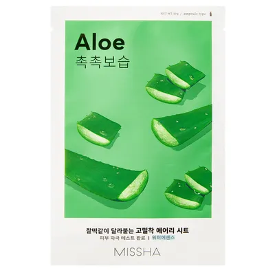 Missha Airy Fit, Face Mask Aloe (Nawilżająco-uelastyczniająca maseczka w płachcie z ekstraktem z aloesu)