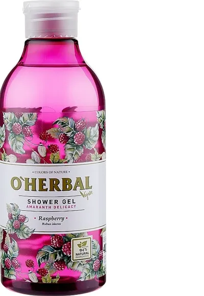 O'Herbal Amaranth Delicacy, Shower Gel Raspberry (Żel pod prysznic `Malina`)