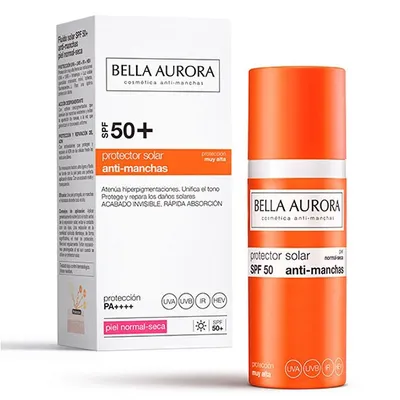 Bella Aurora Anti-Dark Spots Sunscreen SPF50+ Normal-Dry Skin (Krem ochronny przeciw przebarwieniom do cery normalnej i suchej)