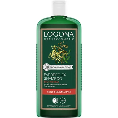 Logona Farbreflex, Shampoo Rot-Braun Bio-Henna (Szampon czerwono-brązowy)