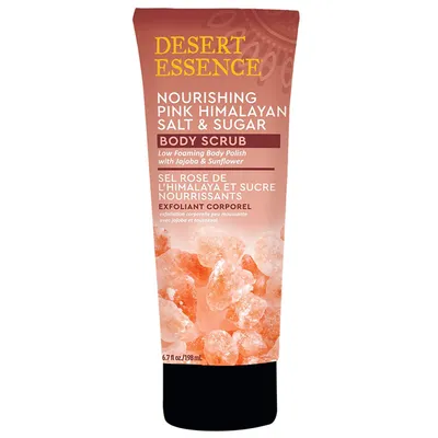 Desert Essence Nourishing Pink Himalayan Salt & Sugar Body Scrub (Odżywczy peeling do ciała z solą himalajską i cukrem)