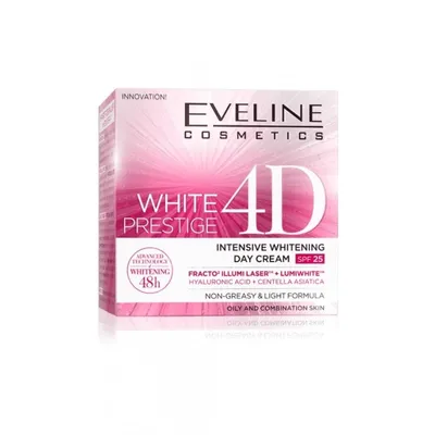 Eveline Cosmetics White Prestige 4D, Intensive Whitening Day Cream (Intensywnie wybielający krem na dzień z filtrem SPF 25)