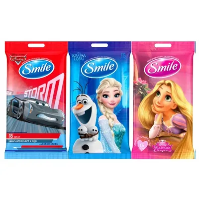 Smile Disney, Nawilżane chusteczki odświeżające