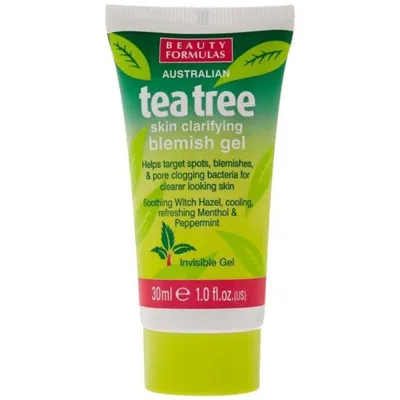 Beauty Formulas Australian Tea Tree, Skin Clarifying Blemish Gel (Punktowa kuracja na pryszcze)