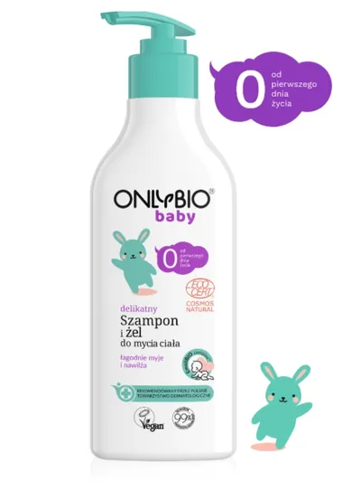 OnlyBio Baby, Delikatny szampon i żel do mycia ciała