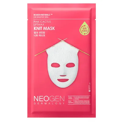Neogen Dermalogy, Pink Cactus Liftmax Knit Mask (Nawilżająca maseczka w płachcie)