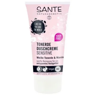 Sante Naturkosmetik Tonerde Duschcreme Sensitive (Łagodny krem pod prysznic z białą glinką)