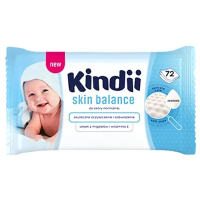 Kindii Skin Balance, Chusteczki nawilżane do codziennej pielęgnacji skóry normalnej (nowa wersja)
