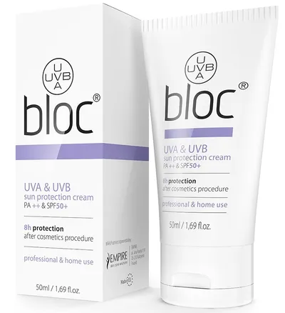 Empire Pharma Bloc UVA & UVB, Sun Protection Cream PA ++ SPF 50+ (Krem chroniący przed szkodliwym działaniem promieni słonecznych)