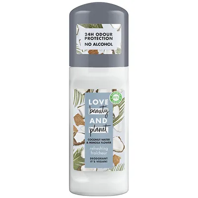 Love Beauty and Planet Coconut Water & Mimosa Flower, Refreshing Deodorant 24h (Dezodorant w kulce `Woda kokosowa i kwiat mimozy`)