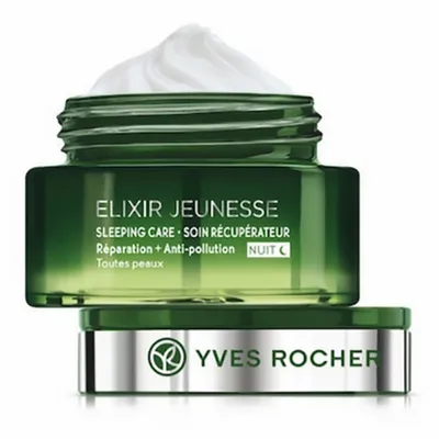 Yves Rocher Elixir Jeunesse, Sleeping Care + Soin Recuperateur, Reparation + Anti-pollution (Krem-maska na noc niwelujący oznaki zmęczenia)