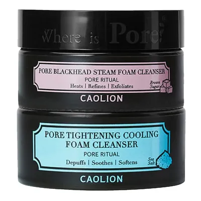 Caolion Where is Pore?, Hot & Cool, Pore Foam Cleanser Duo (Duet pianek oczyszczających pory skóry z efektem rozgrzewającym i chłodzącym)