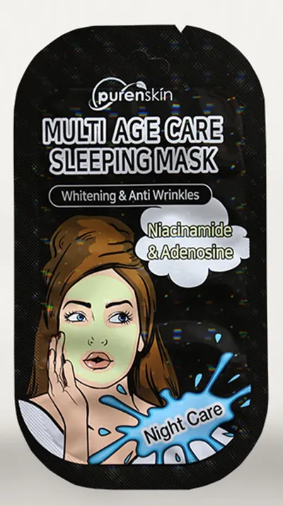 Purenskin Multi Age Care Sleeping Mask Niacinamide & Adenosine Whitening & Anti Wrinkles (Maska do twarzy całonocna)