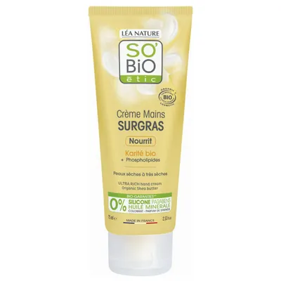 SO'BiO Etic Creme Mains Surgras au Karite Bio (Odżywczy krem do rąk z masłem Karite i fosfolipidami)