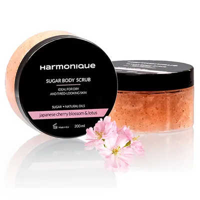 Harmonique Cukrowy peeling do ciała `Japońska wiśnia & lotos`