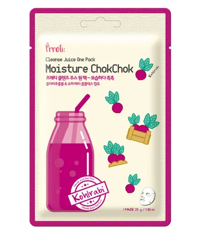 Prreti Skin Smoothie, Cleanse Juice One Pack Moisture ChokChok Kohlrabi (Maseczka nawilżająca w płacie `Kalarepa`)