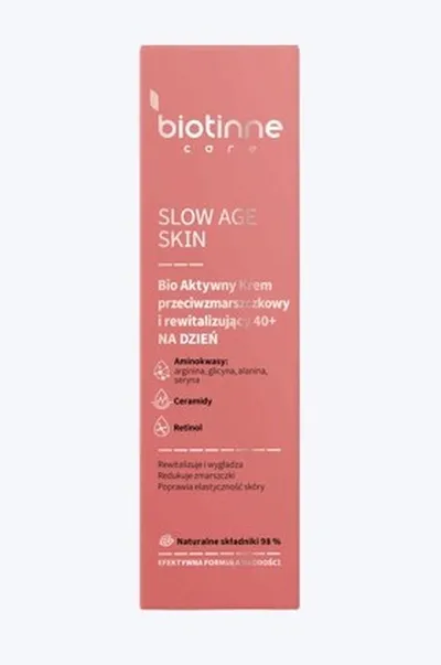 Biotinne Care Slow Age Skin, Bio aktywny krem przeciwzmarszczkowy i rewitalizujący 40 + na dzień