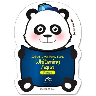 SOC (Sense Of Care) Panda, Whitening Aqua, Animal Cutie Mask Pack (Nawilżająco-rozswietlająca maseczka w płachcie)