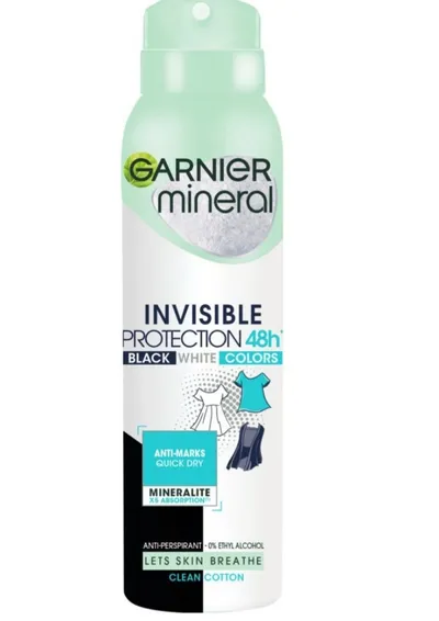 Garnier Clean Cotton, Invisible Protestion 48H Anti-Perspirant (Antyperspirant w sprayu)