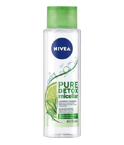 Nivea Pure Detox Micellar, Łagodny micelarny szampon  detoksykujący  z organiczną zieloną herbatą i limonką