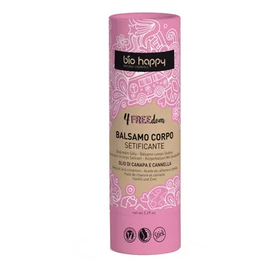 Bio Happy 4Freedom, Balsamo Corpo Stick Setificante (Jedwabisty balsam do ciała w sztyfcie `Olej konopny & cynamon`)