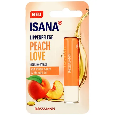 Isana Peach Love, Pomadka pielęgnacyjna do ust
