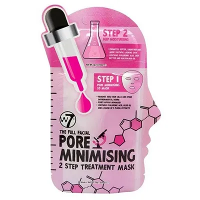 W7 The Full Facial Pore Minimising 2 Step Treatment Mask (Dwuetapowa maska w płachcie zwężająca pory)