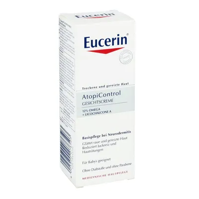 Eucerin AtopiControl, Pielęgnujący Krem do twarzy do skóry suchej i podrażnionej 12% Omega + Licochalcone A
