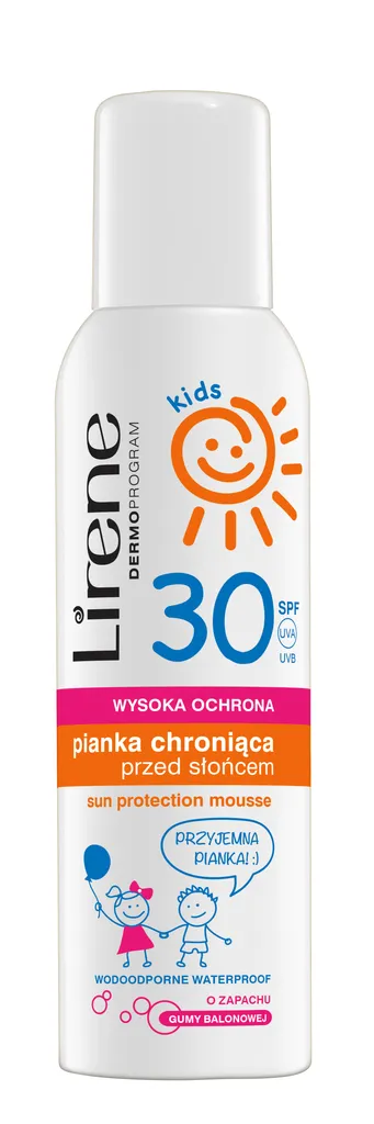 Lirene Dermoprogram Kids, Pianka chroniąca przed słońcem SPF 30 wysoka ochrona