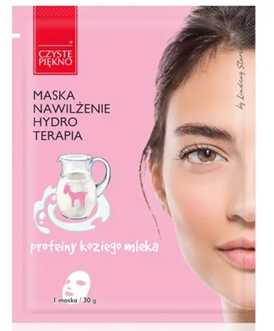 Czyste Piękno Maska w płacie `Nawilżenie, hydro terapia - proteiny koziego mleka`