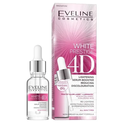 Eveline Cosmetics White Prestige 4D, Lightening Serum - Booster (Rozjaśniające serum-booster redukujące przebarwienia)