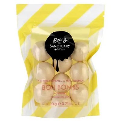 Being by Sanctuary Spa Salted Caramel & Macadamia Bon Bombs Bath (Kule do kąpieli `Solony karmel i macadamia`)