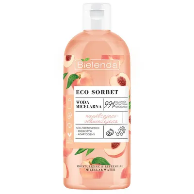 Bielenda Eco Sorbet, Woda micelarna nawilżająco-odświeżająca `Brzoskwinia`