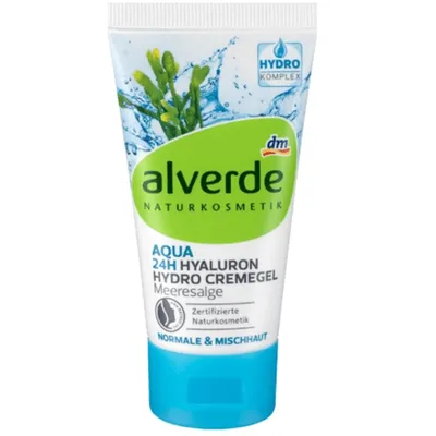 Alverde Aqua, 24H Hyaluron Hydro Cremegel Meeresalge (Krem-żel nawilżający z minerałami morskimi)
