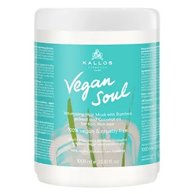 Kallos Vegan Soul, Volumizing Hair Mask with Bamboo Extract and Coconut Oil for Fine, Thin Hair (Wegańska maska do włosów cienkich dodająca objętości)