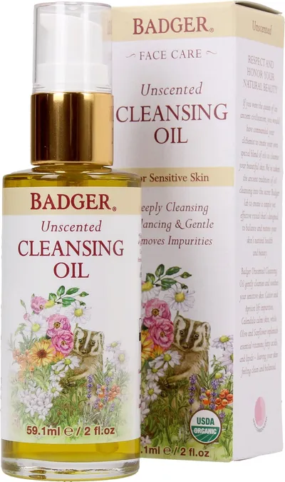 Badger Unscented Face Cleansing Oil (Bezzapachowy olejek oczyszczający dla skóry wrażliwej)