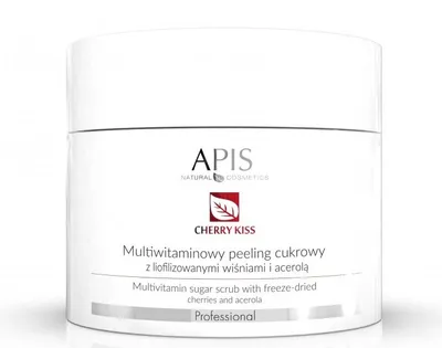 Apis Professional, Cherry Kiss, Multiwitaminowy peeling cukrowy z liofilizowanymi wiśniami i acerolą