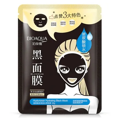 Bioaqua Hyaluronic Acid Black Face Mask (Hialuronowa maska do twarzy w płachcie)