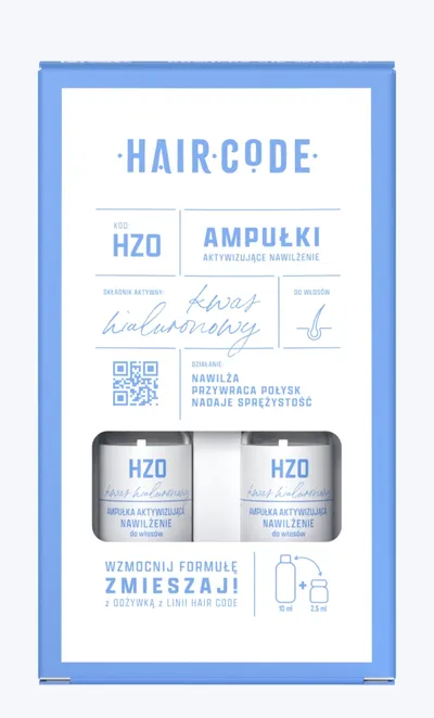  Hair Code HZO, Ampułki do włosów aktywizujące nawilżenie
