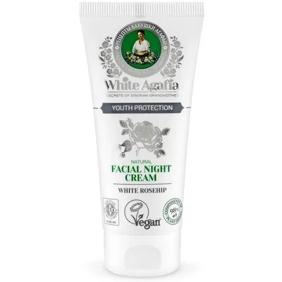 Receptury Babuszki Agafii White Agafia, Youth Protection Natural Facial Night Cream Under 35 (Biała Agafia, Naturalny krem do twarzy na noc do 35 lat `Zachowanie młodości`)