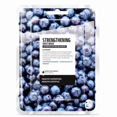 Farmskin Superfoods for Skin, Strengthening Sheet Mask Blueberry (Wzmacniająca maska z jagodą)