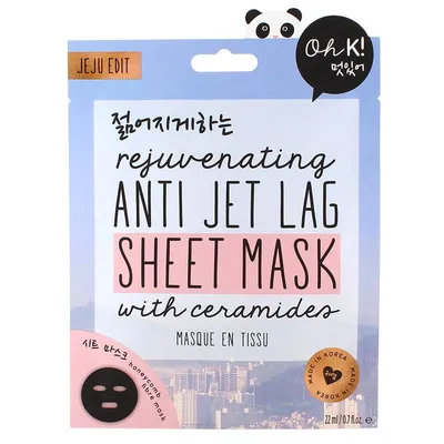 Oh K! Jeju Edit, Rejuvenating Anti Jet Lag Sheet Mask with Ceramides (Odmładzająca maseczka w płachcie z ceramidami)
