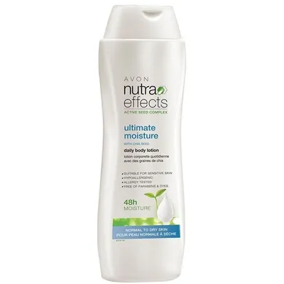 Avon Nutra Effects, Ultimate Moisture Daily Body Lotion with Chia Seed (Długotrwale nawilżający balsam do ciała z ekstraktem z nasion chia)