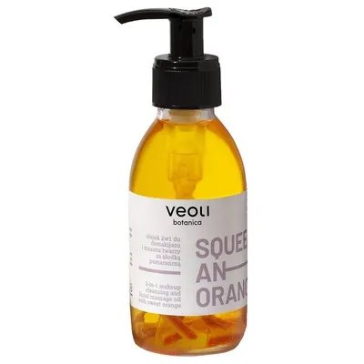 Veoli Botanica Squeeze an Orange, Olejek 2 w 1 do demakijażu i masażu twarzy z kawałkami pomarańczy